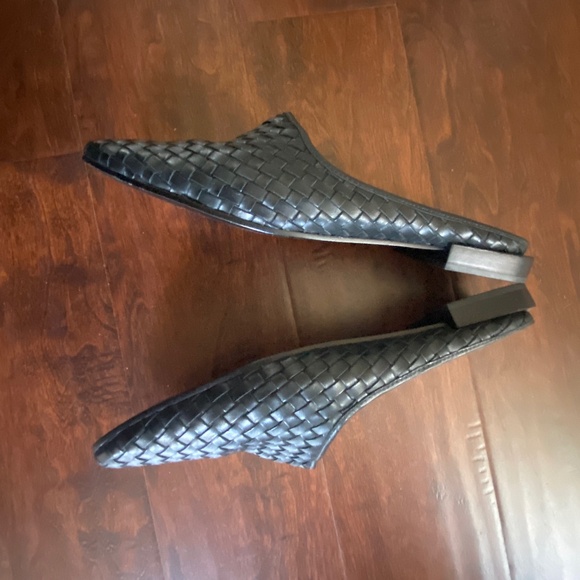 Everlane Black Woven Leather Slip On Mules Size 9.5 - Picture 3 of 13
